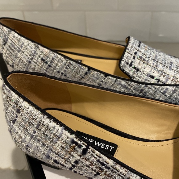 NEW! Nine West Abay Black Multi Fabric Pointed Toe Flats - Picture 6 of 9